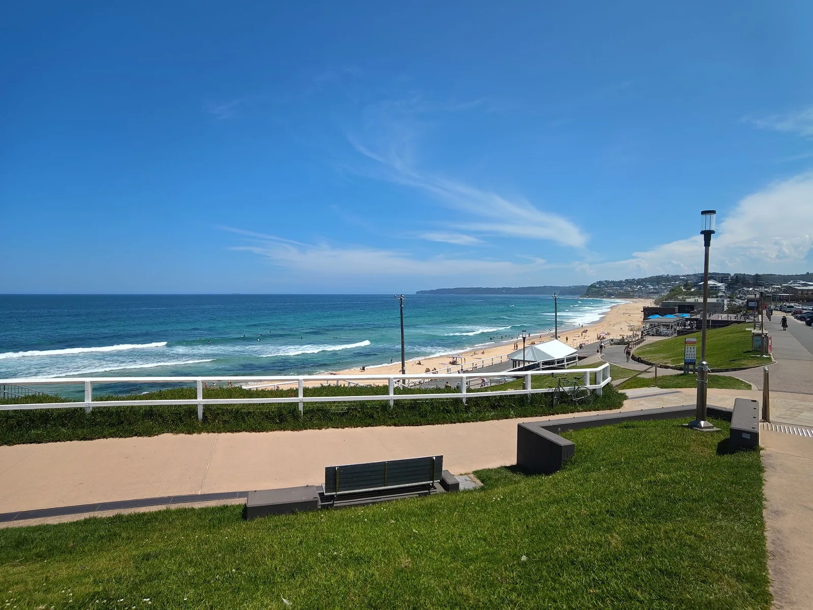 Merewether Beach and its coastal path in Newcastle, New South Wales.